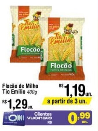 Fort Atacadista Flocão de Milho Tio Emilio 400g oferta