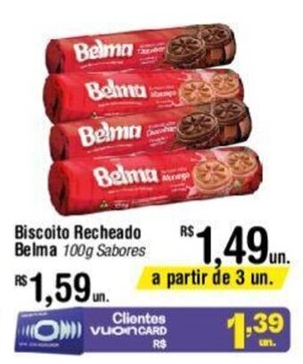 Fort Atacadista Biscoito Recheado Belma 100g sabores oferta