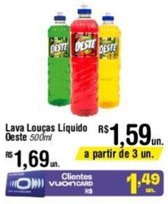 Fort Atacadista Lava Louças Líquido Oeste 500ml oferta