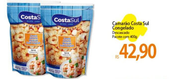 Atacadão Camarão Costa Sul Congelado Descascado Pacote com 400g oferta