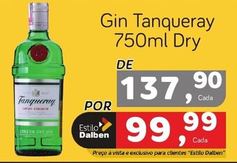 Supermercado Dalben Gin Tanqueray 750ml Dry oferta