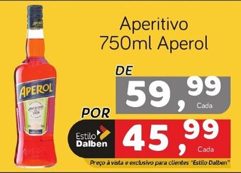 Supermercado Dalben Aperitivo 750ml Aperol oferta
