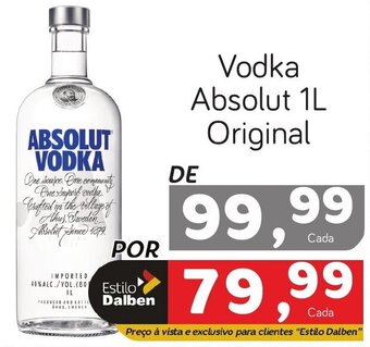 Supermercado Dalben Vodka Absolut 1L Original oferta
