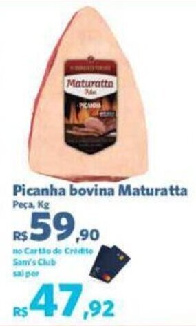 Sam's Club Picanha bovina Maturatta Peça, Kg oferta