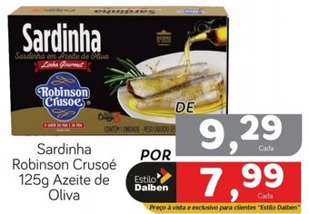 Supermercado Dalben Sardinha Robinson Crusoé 125g Azeite de Oliva oferta