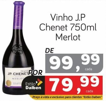 Supermercado Dalben Vinho J.P Chenet 750ml Merlot oferta