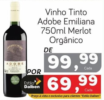 Supermercado Dalben Vinho Tinto Adobe Emiliana 750ml Merlot Orgânico oferta