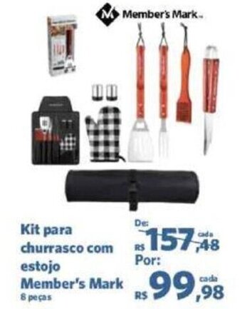 Sam's Club Kit para churrasco com estojo Member's Mark 8 peças oferta