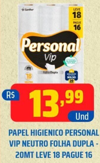 Tatico PAPEL HIGIENICO PERSONAL VIP NEUTRO FOLHA DUPLA - 20MT LEVE 18 PAGUE 16 oferta