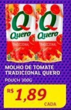 Assaí Atacadista MOLHO DE TOMATE TRADICIONAL QUERO POUCH 300G oferta