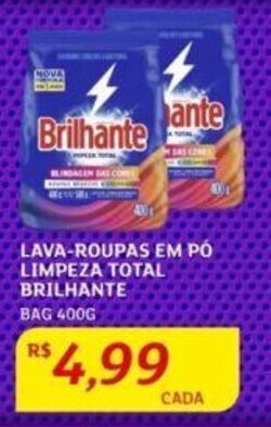 Assaí Atacadista LAVA-ROUPAS EM PÓ LIMPEZA TOTAL BRILHANTE BAG 400G oferta