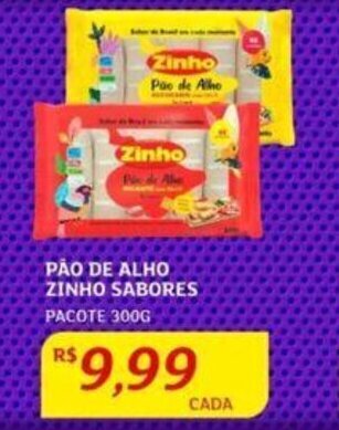 Assaí Atacadista PÃO DE ALHO ZINHO SABORES PACOTE 300G oferta
