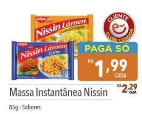 Supermercados Condor Massa Instantânea Nissin 85g-Sabores oferta