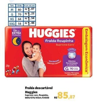 Sam's Club Fralda descartável Huggies oferta