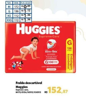 Sam's Club Fralda descartável Huggies oferta