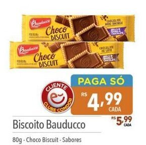 Supermercados Condor Biscoito Bauducco 80g-Choco Biscuit-Sabores oferta