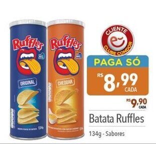 Supermercados Condor Batata Ruffles 134g-Sabores oferta