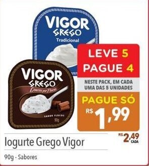 Supermercados Condor logurte Grego Vigor 90g-Sabores oferta