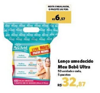 Lenço umedecido Meu Bebê Ultra 50 unidades cada, 5 pacotes