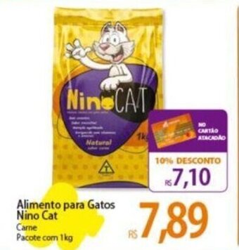 Atacadão Alimento para Gatos Nino Cat Carne Pacote com 1kg oferta