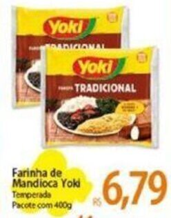 Atacadão Farinha de Mandioca Yoki Temperada Pacote com 400g oferta