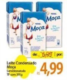 Atacadão Leite Condensado Moça Semidesnatado TP com 395g oferta