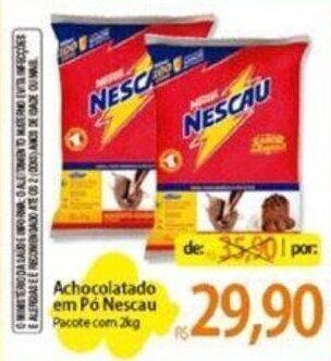Atacadão Achocolatado em Pó Nescau Pacote com 2kg oferta