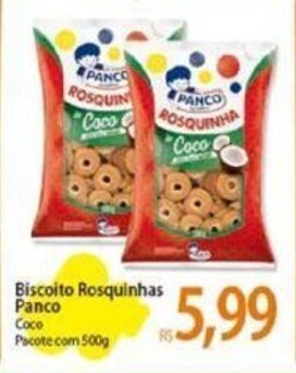 Atacadão Biscoito Rosquinhas Panco Coco Pacote com 500g oferta