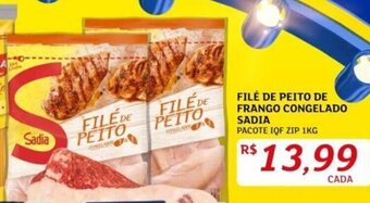 FILÉ DE PEITO DE FRANGO CONGELADO SADIA PACOTE IQF ZIP 1KG