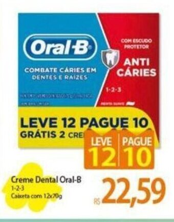 Atacadão Creme Dental Oral-B 1-2-3 Caixeta com 12x70g oferta