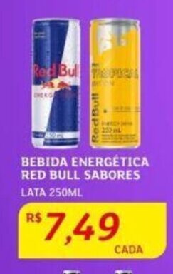 BEBIDA ENERGÉTICA RED BULL SABORES LATA 250ML