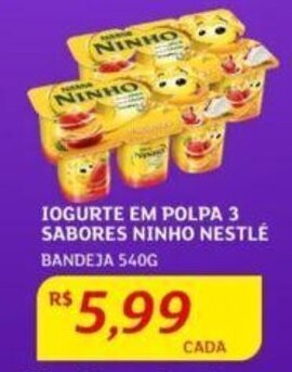 Assaí Atacadista IOGURTE EM POLPA 3 SABORES NINHO NESTLÉ BANDEJA 540G oferta