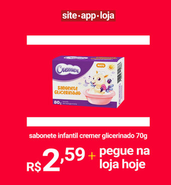 Lojas Americanas sabonete infantil cremer glicerinado 70g oferta