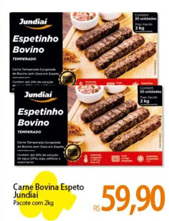 Atacadão Carne Bovina Espeto Jundiaí Pacote com 2kg oferta