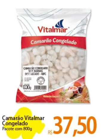 Atacadão Camarão Vitalmar Congelado Pacote com 800g oferta