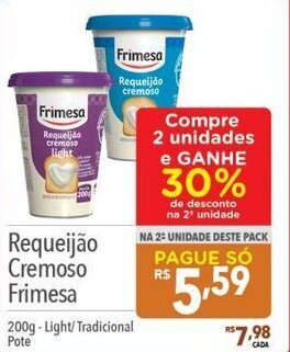 Supermercados Condor Requeijão Cremoso Frimesa 200g Light oferta