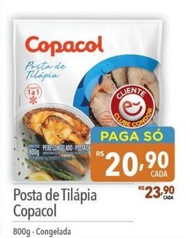 Supermercados Condor Posta de Tilápia Copacol 800g - Congelada oferta
