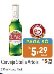 Supermercados Condor Cerveja Stella Artois 330ml-Long Neck oferta
