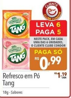 Supermercados Condor Refresco em Pó Tang 18g-Sabores oferta