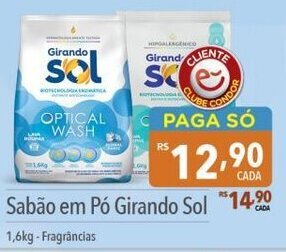 Supermercados Condor Sabão em Pó Girando Sol 1,6kg-Fragrâncias oferta