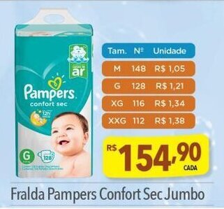 Supermercados Condor Fralda Pampers Confort Sec Jumbo oferta