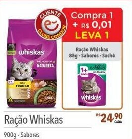 Supermercados Condor Ração Whiskas 900g - Sabores oferta