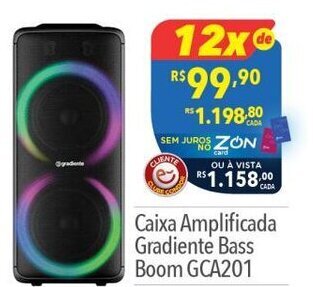 Supermercados Condor Caixa Amplificada Gradiente Bass Boom GCA201 oferta