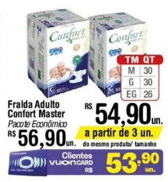 Fort Atacadista Fralda Adulto Confort Master Pacote Econômico oferta