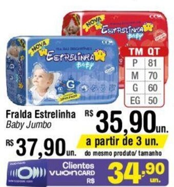 Fort Atacadista Fralda Estrelinha Baby Jumbo oferta