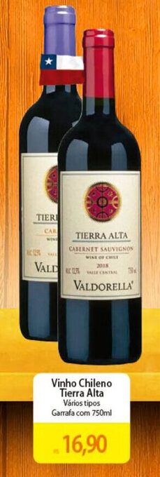 Atacadão Vinho Chileno Tierra Alta Vários tipos Garrafa com 750ml oferta