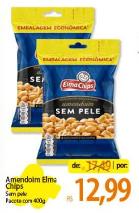 Atacadão Amendoim Elma Chips Sem pele Pacote com 400g oferta