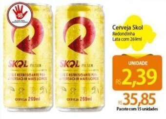 Atacadão Cerveja Skol Redondinha Lata com 269ml oferta