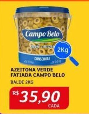 AZEITONA VERDE FATIADA CAMPO BELO BALDE 2KG