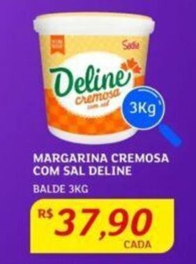 Assaí Atacadista MARGARINA CREMOSA COM SAL DELINE BALDE 3KG oferta